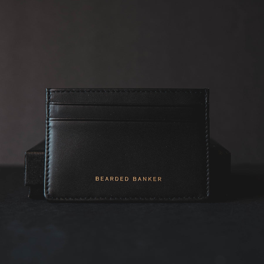 Leather Card Holder Smooth Black